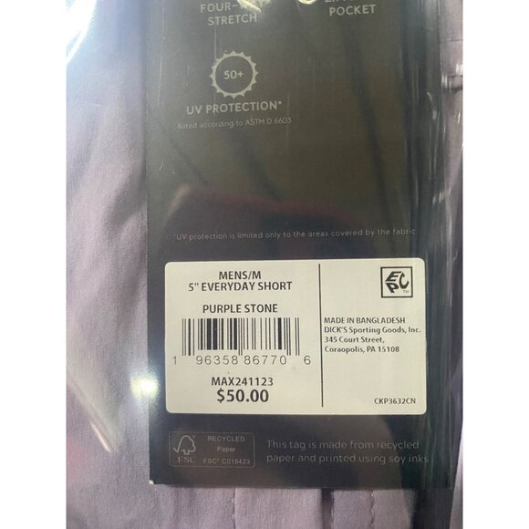 VRST Men's Purple Stone Waistband 5” Everyday Classic Fit Short NWT - Picture 4 of 5